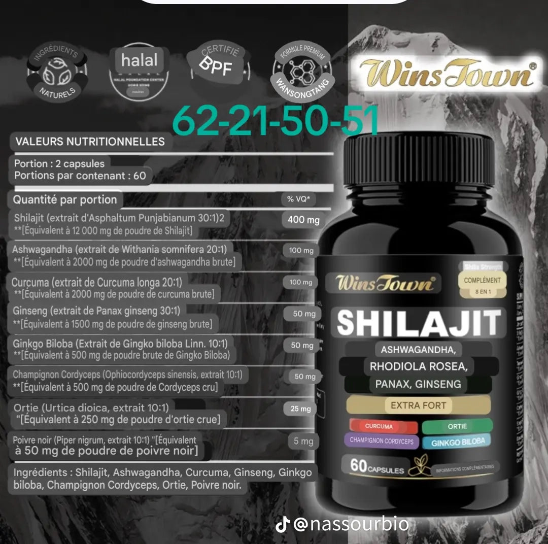 SHILAJIT, ASHWAGWANDA, RHODIOLA ROSELA & PANAX GINSENG